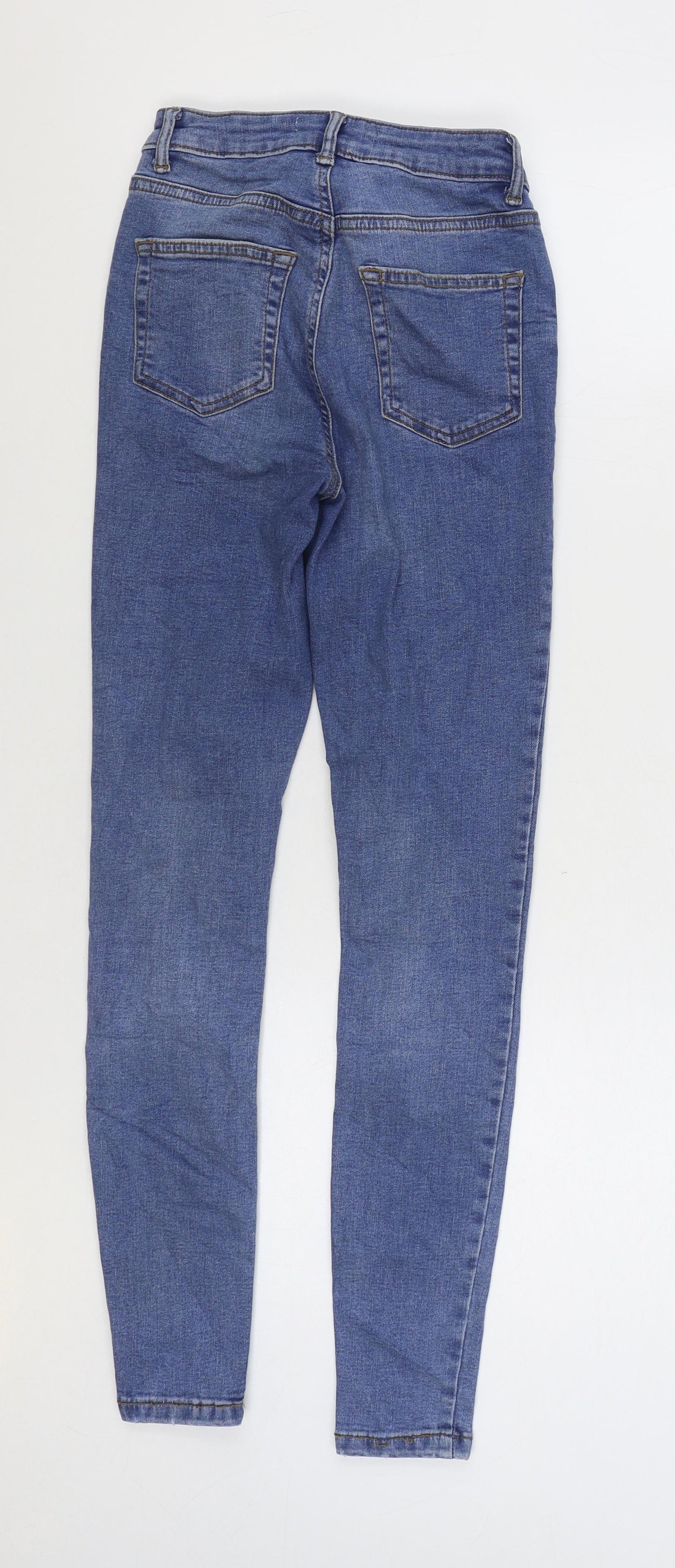 Denim & Co. Womens Blue Cotton Skinny Jeans Size 6 L27 in Regular Zip