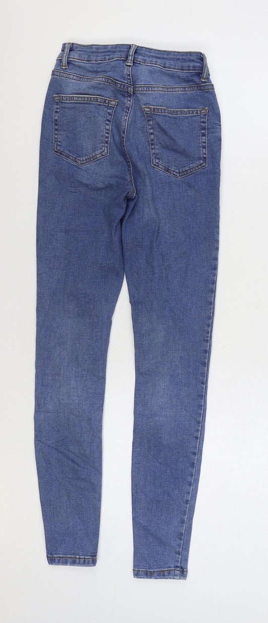 Denim & Co. Womens Blue Cotton Skinny Jeans Size 6 L27 in Regular Zip