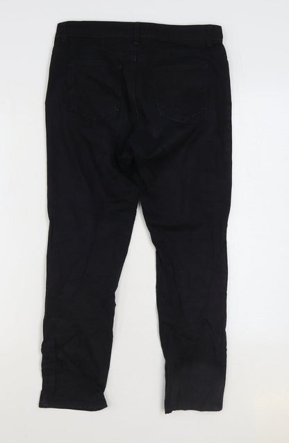 Cinema Club Womens Black Cotton Straight Jeans Size 30 in L24 in Regular Zip