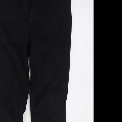 Cinema Club Womens Black Cotton Straight Jeans Size 30 in L24 in Regular Zip