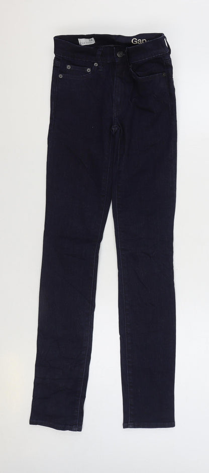 Gap Mens Blue Cotton Skinny Jeans Size 24 in L31 in Regular Zip