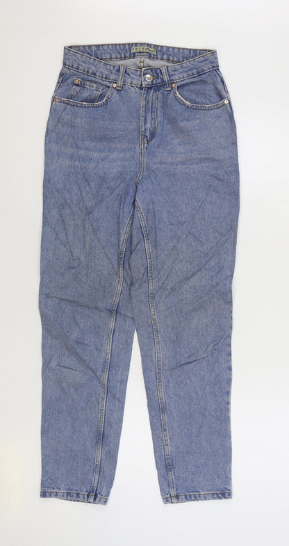Denim & Co. Womens Blue Cotton Mom Jeans Size 8 L28 in Regular Zip