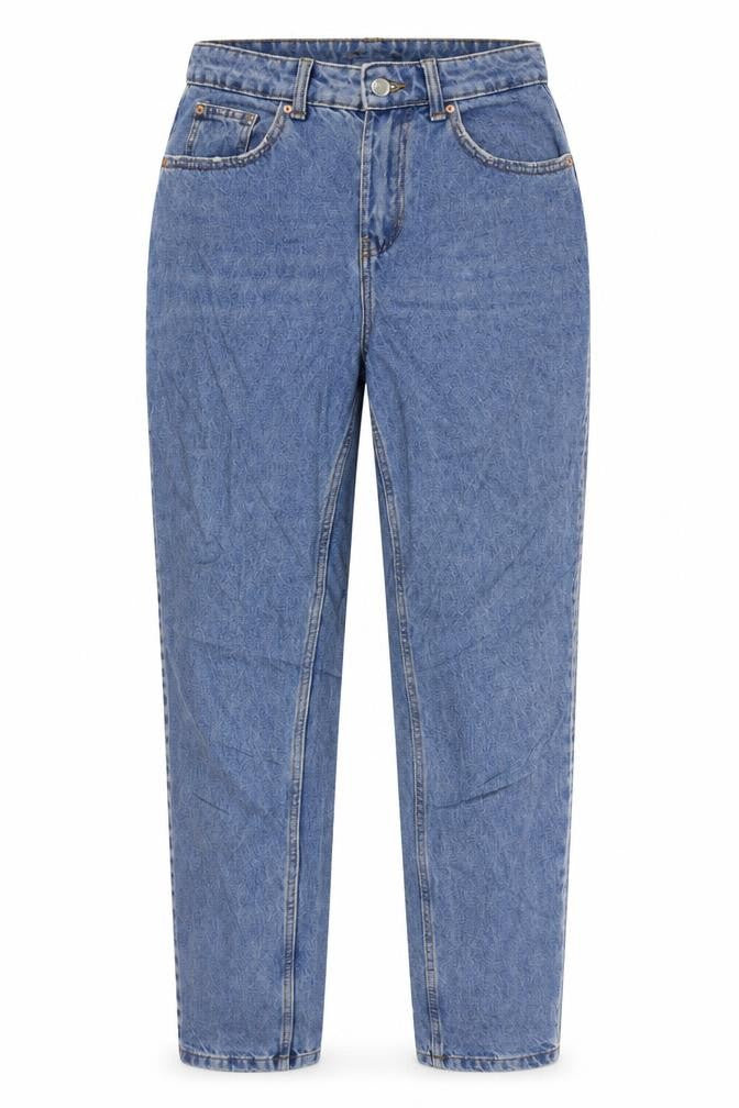 Denim & Co. Womens Blue Cotton Mom Jeans Size 8 L28 in Regular Zip