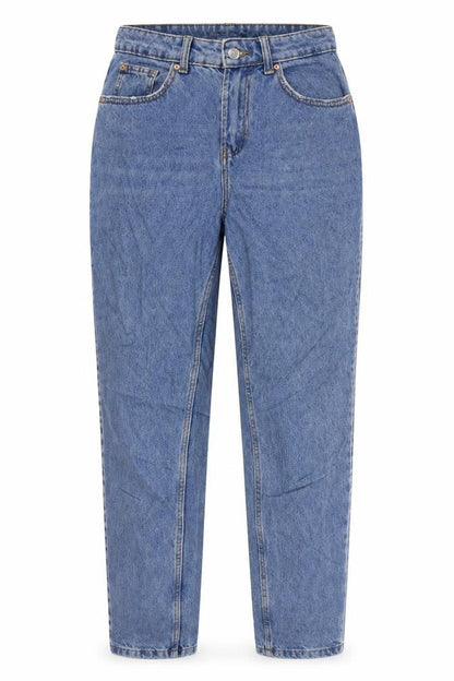 Denim & Co. Womens Blue Cotton Mom Jeans Size 8 L28 in Regular Zip