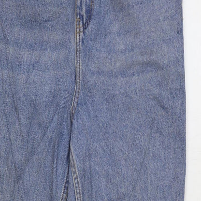 Denim & Co. Womens Blue Cotton Mom Jeans Size 8 L28 in Regular Zip