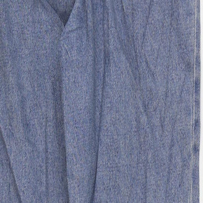 Denim & Co. Womens Blue Cotton Mom Jeans Size 8 L28 in Regular Zip