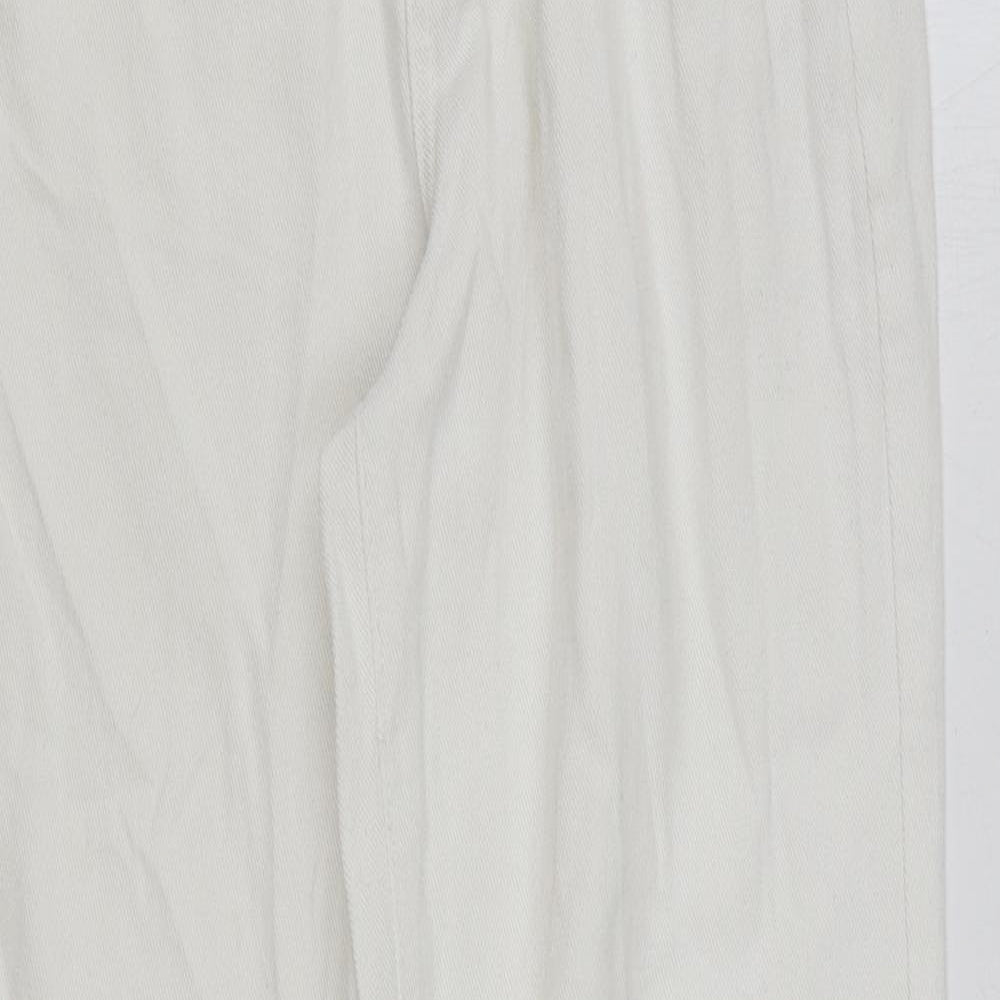 SheIn Womens White Cotton Straight Jeans Size 28 in L29 in Regular Zip