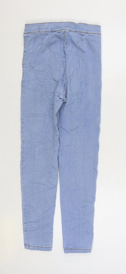 Anko Girls Blue Cotton Skinny Jeans Size 12 Years Regular Zip