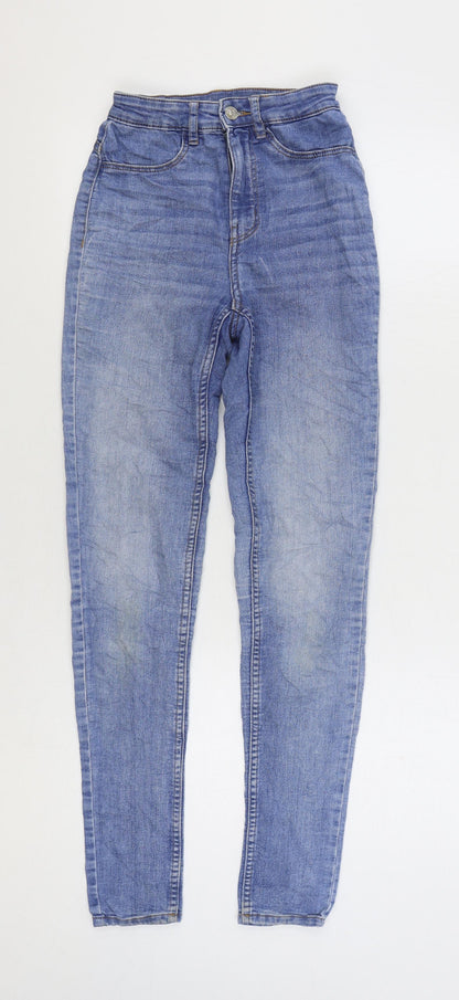 Womens UK Size 4 H&M Regular Fit Skinny Blue Jeans