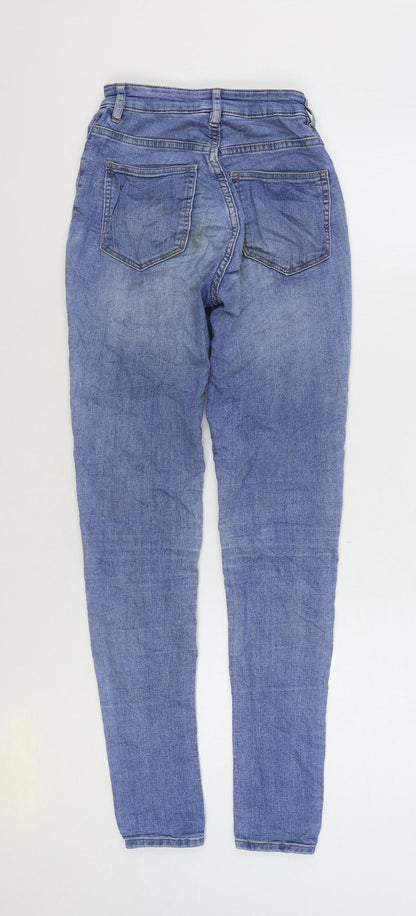 Womens UK Size 4 H&M Regular Fit Skinny Blue Jeans