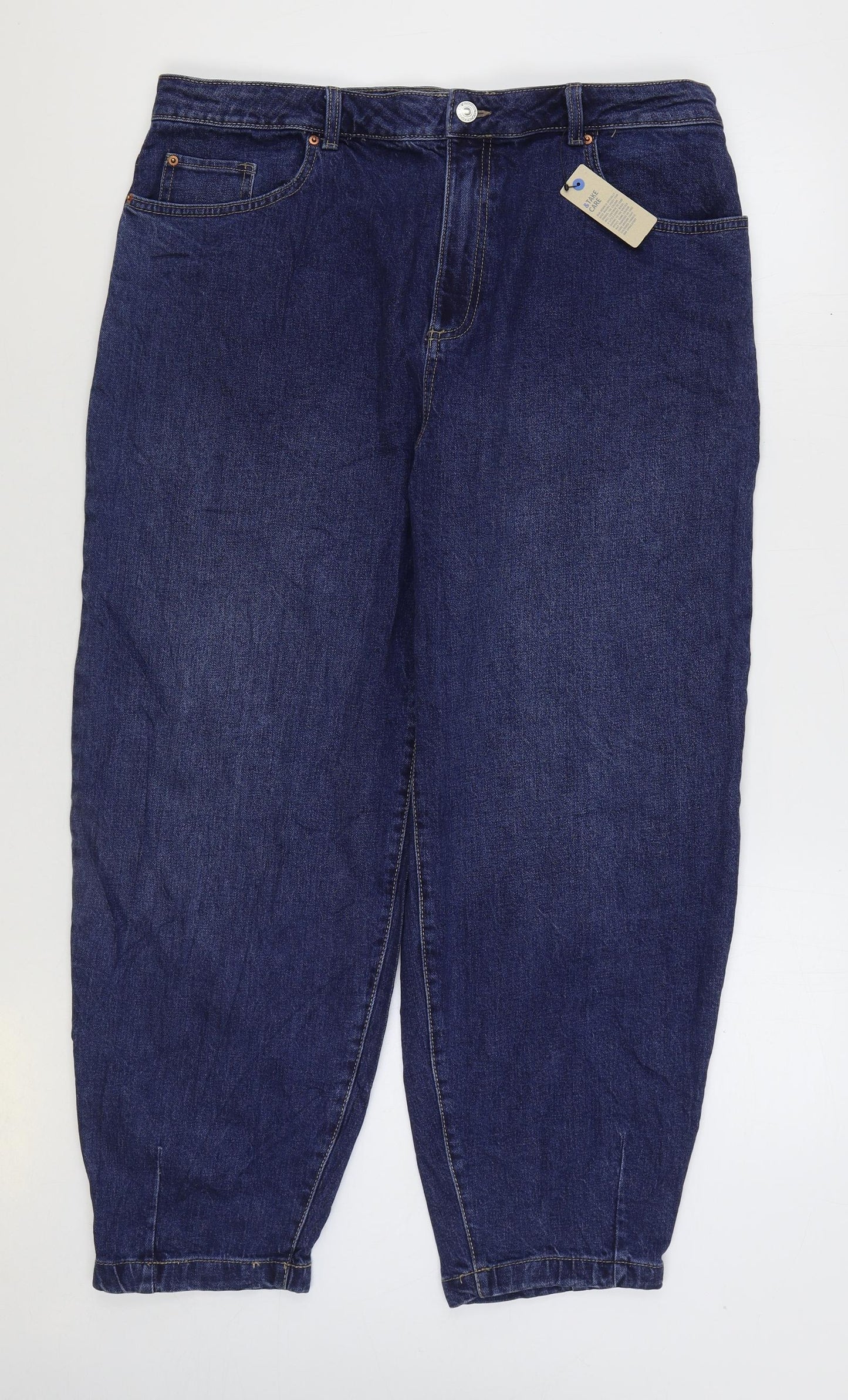 Womens UK Size 18 Marks and Spencer Regular Fit Tapered Blue Jeans