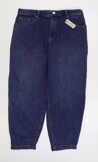 Womens UK Size 18 Marks and Spencer Regular Fit Tapered Blue Jeans