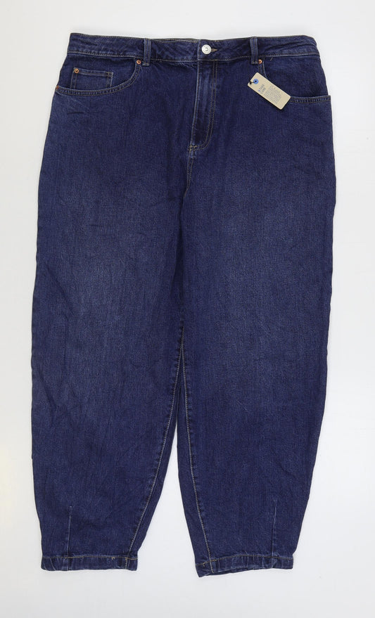 Womens UK Size 18 Marks and Spencer Regular Fit Tapered Blue Jeans