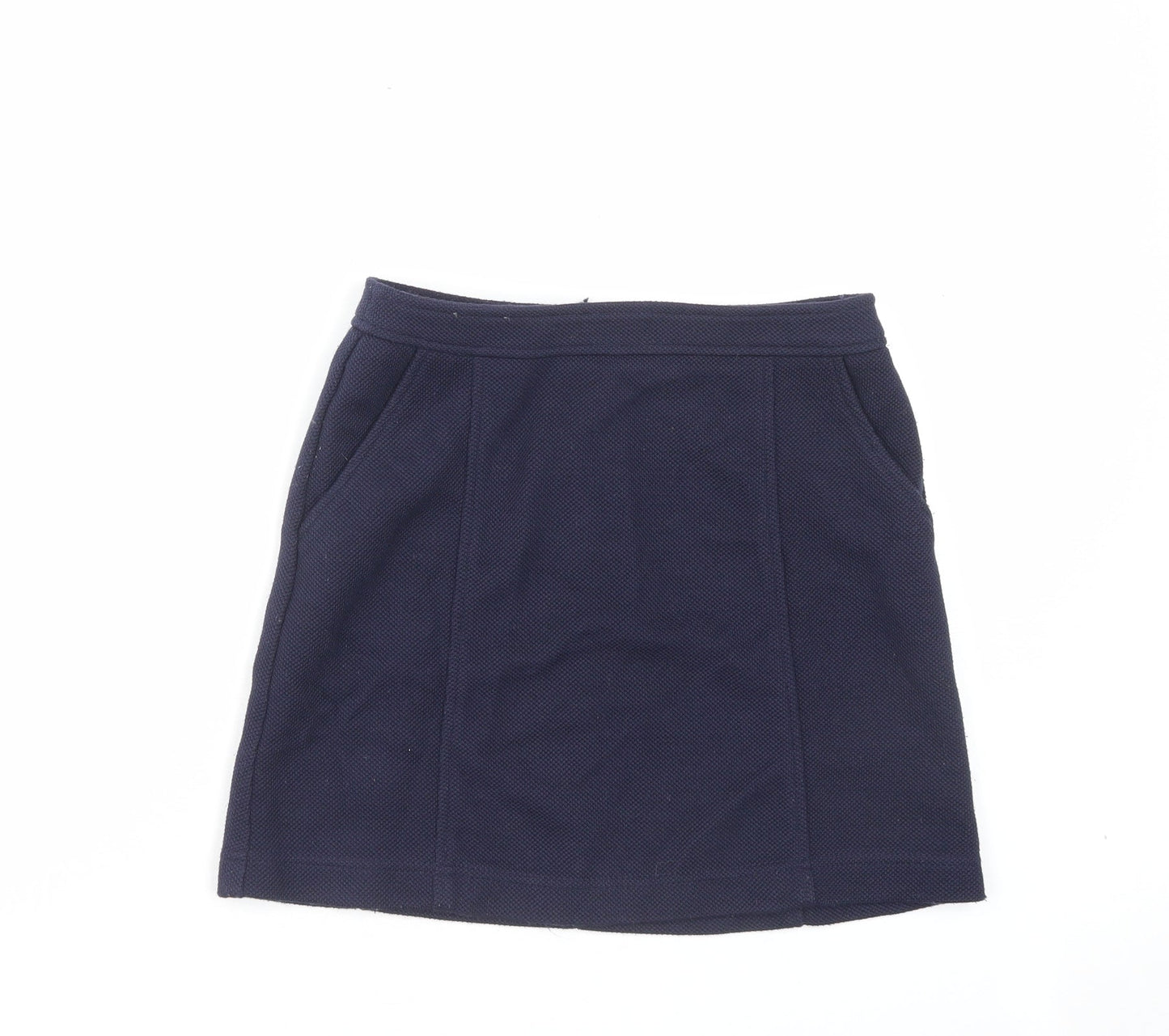 New Look Womens Blue Polyester A-Line Skirt Size 8 Zip