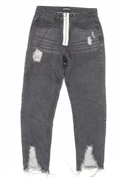 Womens UK Size 6 MOMOKROM Regular Fit Straight Grey Jeans