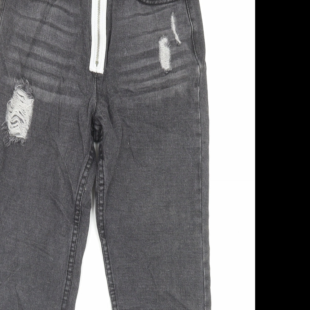 Womens UK Size 6 MOMOKROM Regular Fit Straight Grey Jeans