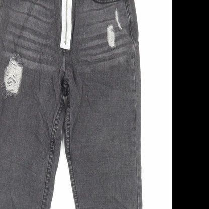 Womens UK Size 6 MOMOKROM Regular Fit Straight Grey Jeans
