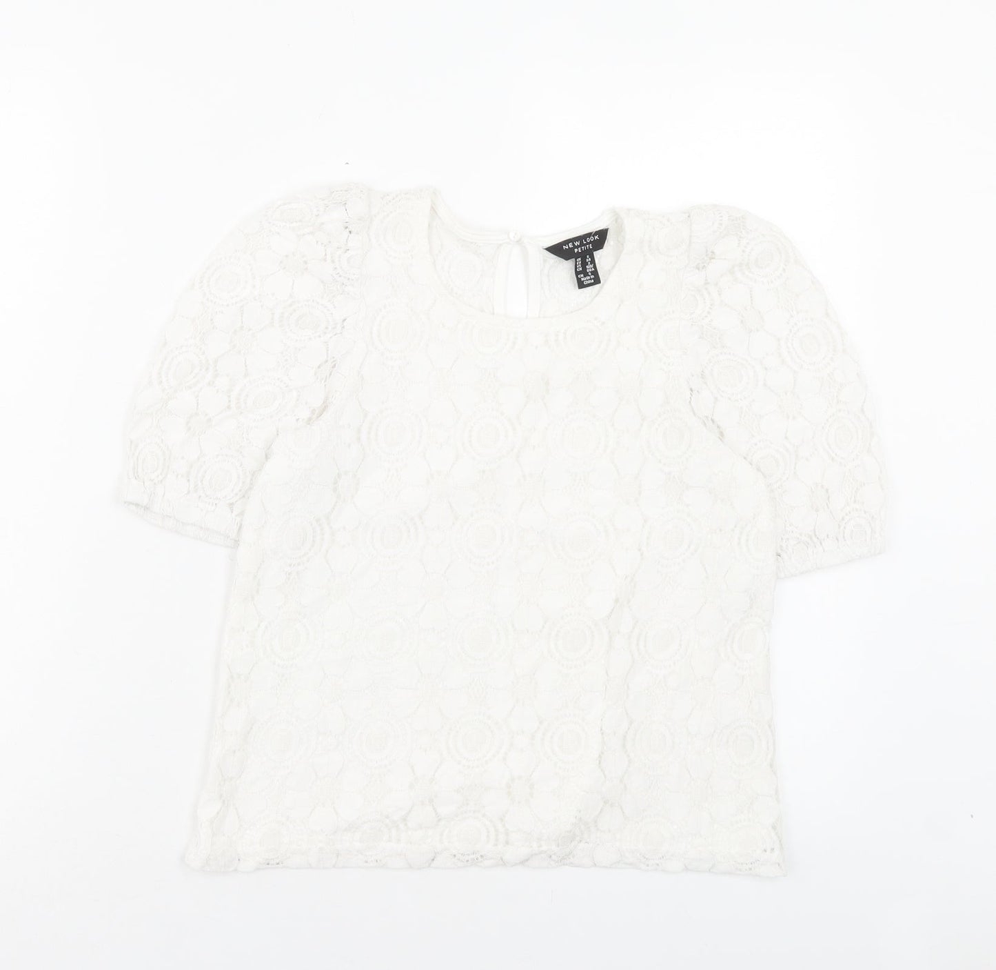 Womens UK Size 6 New Look White Basic T-Shirt