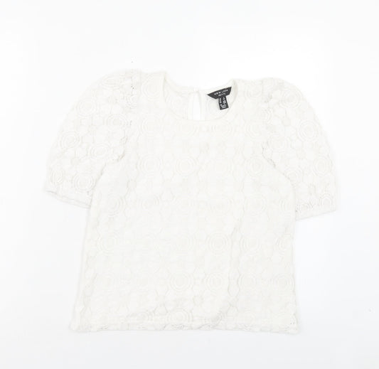 Womens UK Size 6 New Look White Basic T-Shirt