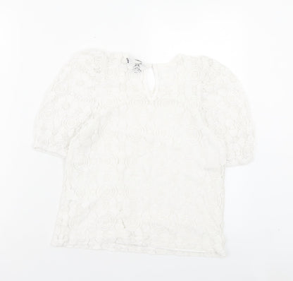 Womens UK Size 6 New Look White Basic T-Shirt