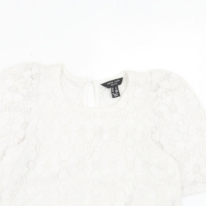 Womens UK Size 6 New Look White Basic T-Shirt