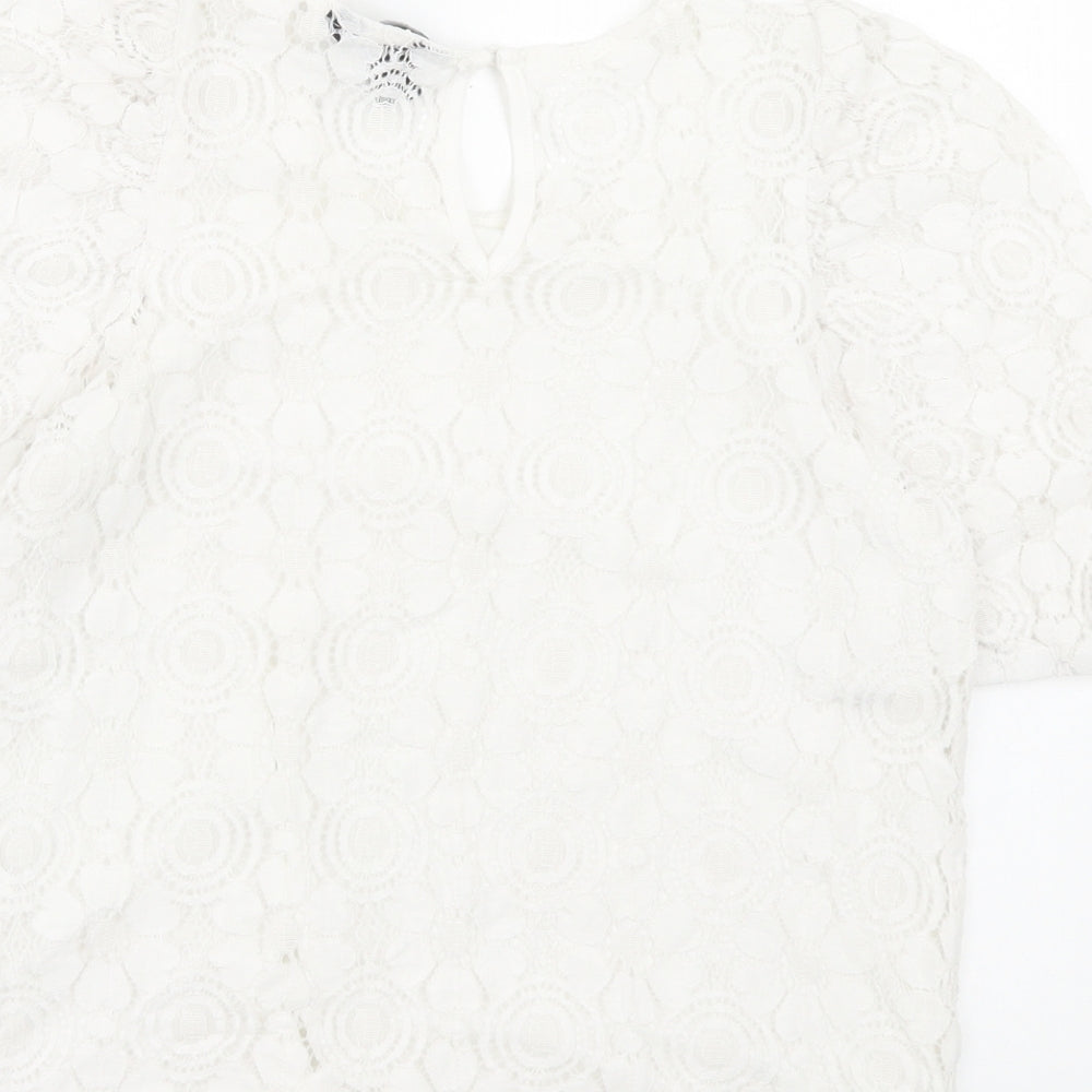 Womens UK Size 6 New Look White Basic T-Shirt