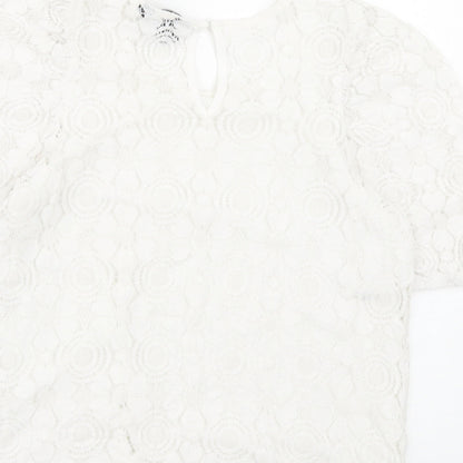 Womens UK Size 6 New Look White Basic T-Shirt