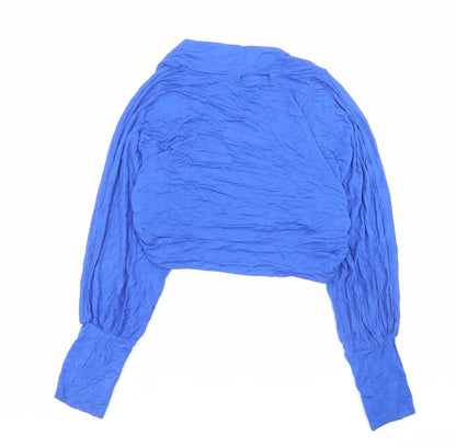 Brezza Womens Blue V-Neck Viscose Cardigan Jumper Size M - Cropped