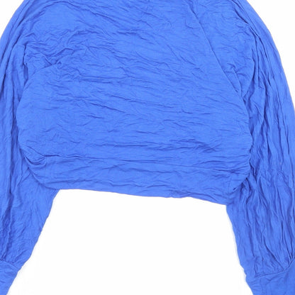 Brezza Womens Blue V-Neck Viscose Cardigan Jumper Size M - Cropped
