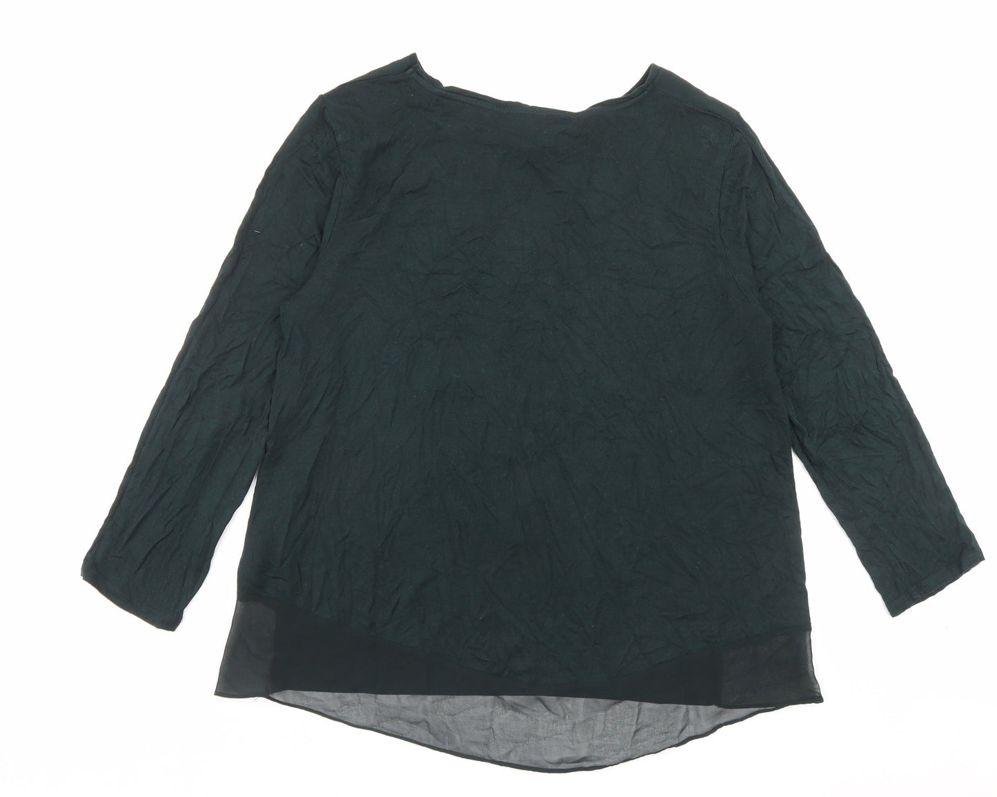 Womens UK Size 12 Warehouse Green Basic T-Shirt