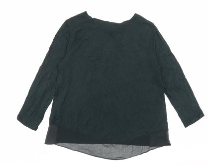 Womens UK Size 12 Warehouse Green Basic T-Shirt