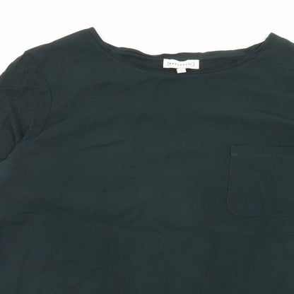 Womens UK Size 12 Warehouse Green Basic T-Shirt