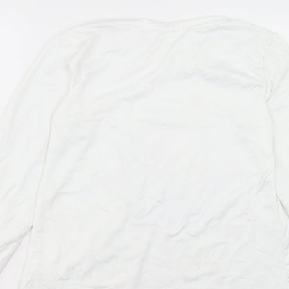 Preworn Womens White Polyester Pullover Sweatshirt Size S Pullover - Reindeer