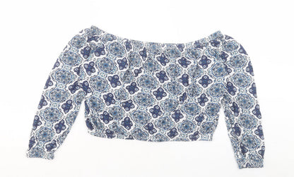 Womens UK Size L H&M Blue Cropped T-Shirt
