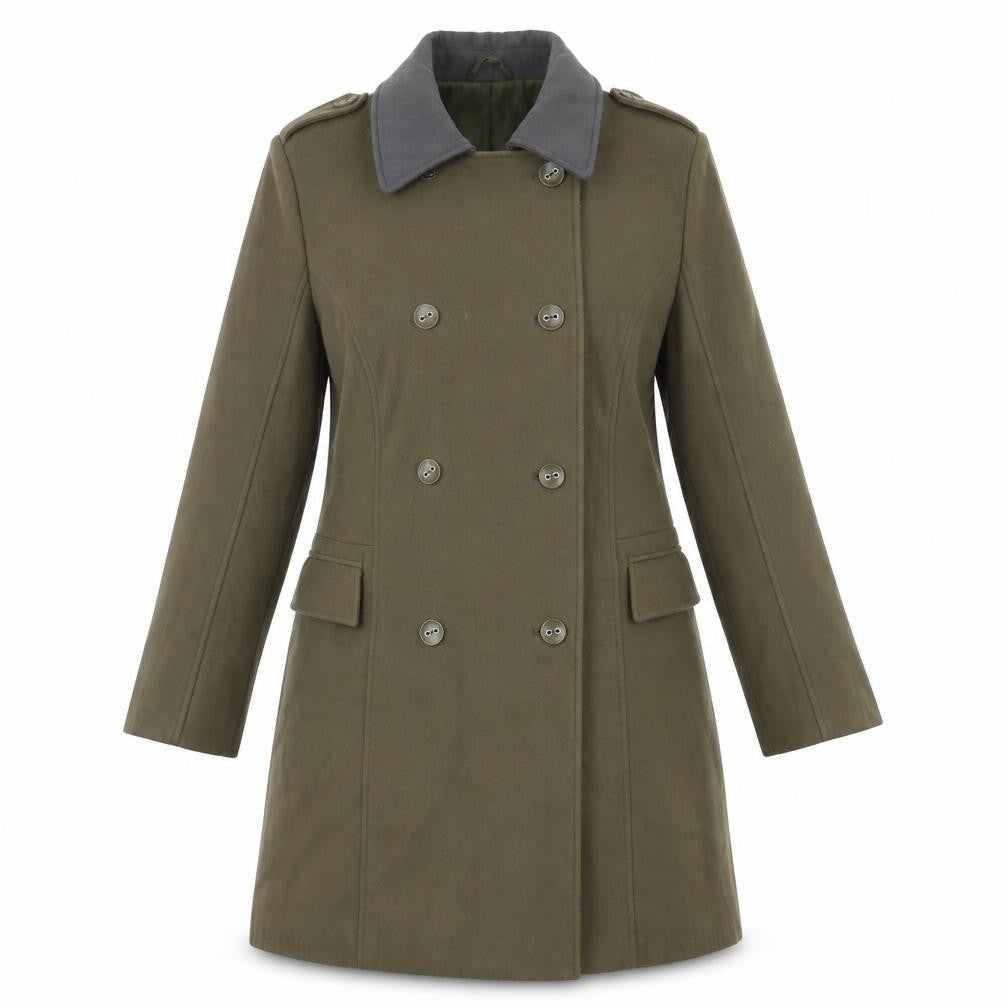Simply Be Womens Green Overcoat Coat Size 16 Button