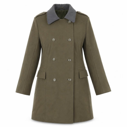 Simply Be Womens Green Overcoat Coat Size 16 Button