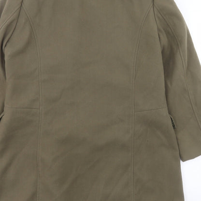 Simply Be Womens Green Overcoat Coat Size 16 Button