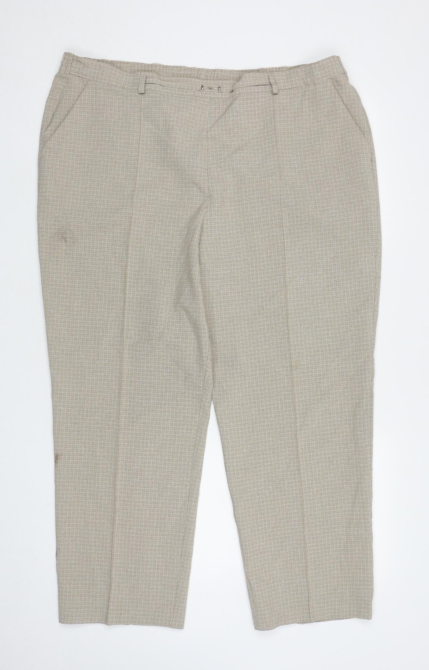 Womens UK Size 20 Marks and Spencer Regular Fit Carrot Beige Trousers