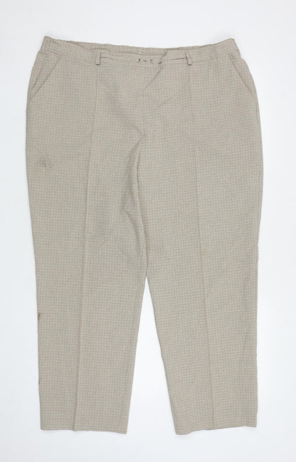 Womens UK Size 20 Marks and Spencer Regular Fit Carrot Beige Trousers