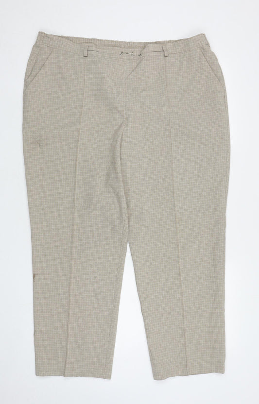 Womens UK Size 20 Marks and Spencer Regular Fit Carrot Beige Trousers