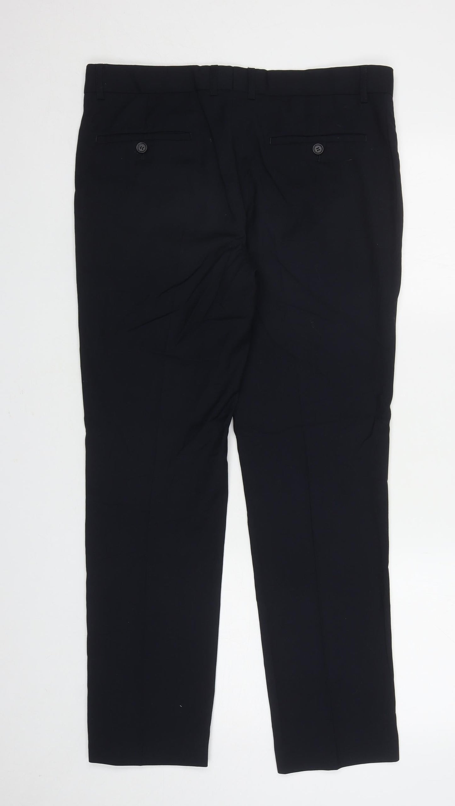 Topman Mens Blue Polyester Dress Pants Trousers Size 34 in L28 in Regular Zip