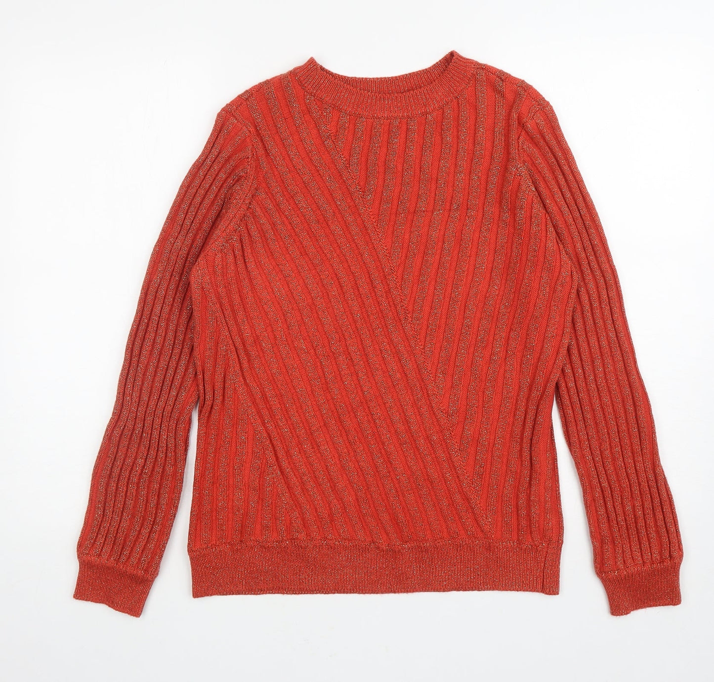 Womens UK Size S Saint Tropez Orange Pullover Jumper