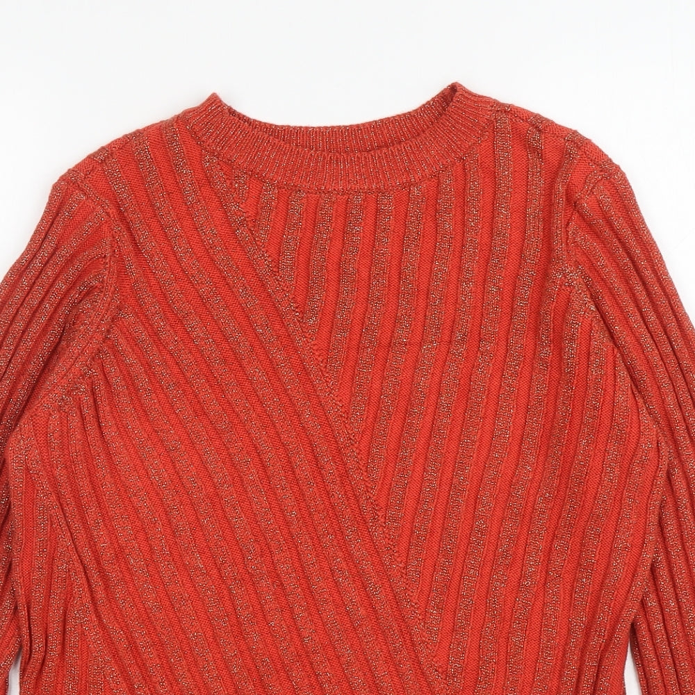 Womens UK Size S Saint Tropez Orange Pullover Jumper