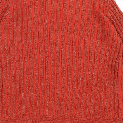 Womens UK Size S Saint Tropez Orange Pullover Jumper