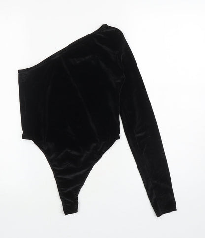 Boohoo Womens Black Polyester Bodysuit One-Piece Size 10 L10 in Pullover