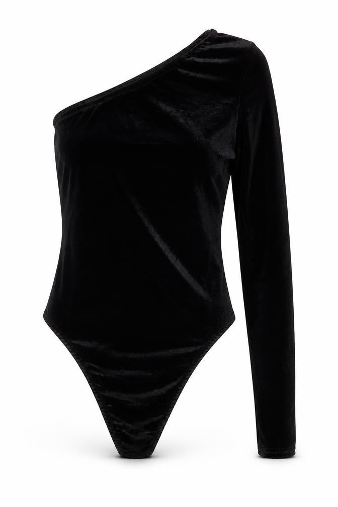 Womens UK Size 10 Boohoo One-Piece Black Bodysuit
