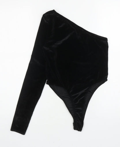 Boohoo Womens Black Polyester Bodysuit One-Piece Size 10 L10 in Pullover
