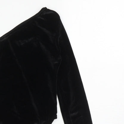 Boohoo Womens Black Polyester Bodysuit One-Piece Size 10 L10 in Pullover