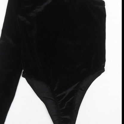 Boohoo Womens Black Polyester Bodysuit One-Piece Size 10 L10 in Pullover