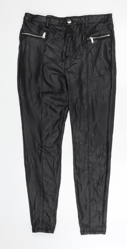 Womens UK Size 12 Papaya Regular Fit Skinny Black Jeans